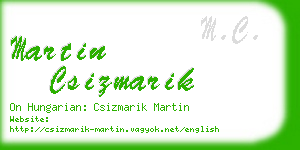 martin csizmarik business card